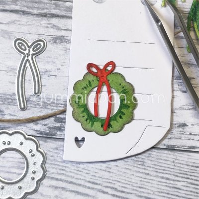 Small wreath with bow die set from Gummiapan ca Ø 22mm & 9,5 x 23mm