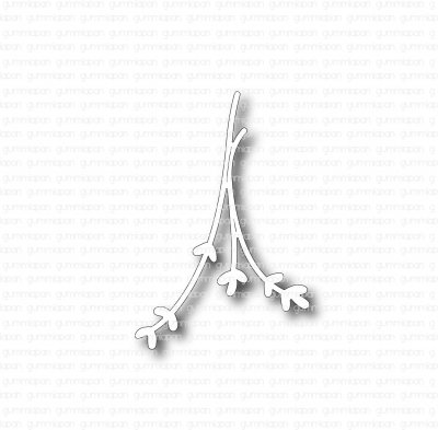 Small mistletoe die - Stansmall med liten mistel från Gummiapan 3,3x4,9 cm