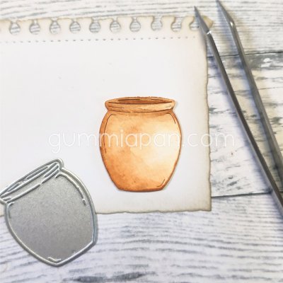 SMALL JAR FOR BRUSHES die from Gummiapan ca 27 x 30,5 mm