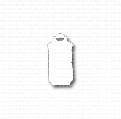 Small tag die - Liten tagstansmall (etikett) från Gummiapan 2,2*4,5 cm