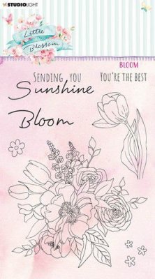 Bloom Little Blossom nr.197 clear stamp set - Stämpelset med blommor från Studio Light A6
