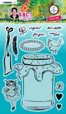 Little jar BACK TO NATURE clear stamp set - Stämpelset med burk och annat från Art by Marlene Studio Light A5