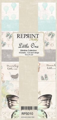 Little One Slimline Paper Pack - Avlånga mönsterpapper med barntema från Reprint 10x21 cm