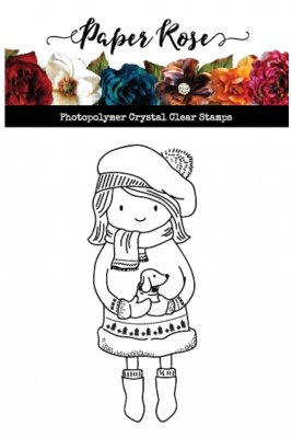 Little puppy girl clear stamp - Stämpel med en flicka och en hund från Paper Rose Studio 2,2x6,2 cm