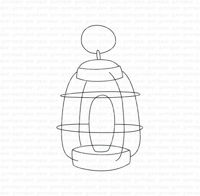 Ljuslykta - Stämpel från Gummiapan 1,9*3,2 cm