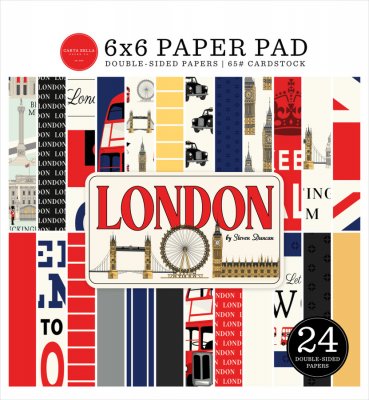LONDON PAPER PAD 6X6 - Mönsterpapper med semestertema från Carta Bella 15x15 cm