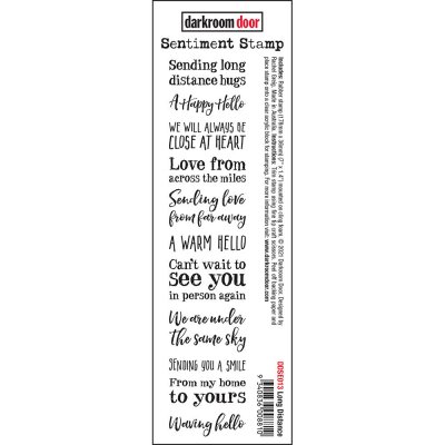 Long distance sentiment rubber stamp set - Stämpelset med engelska texter från Darkroom Door 17,8x3,6 cm