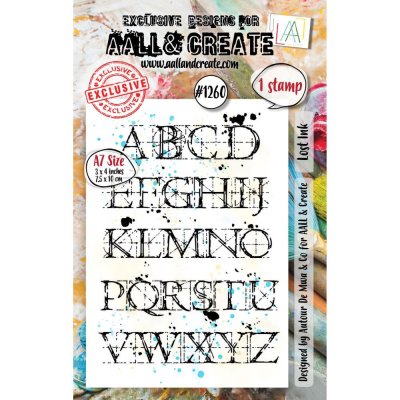 LOST INK alphabet letters clear stamp - Stämpel med bokstäver från AALL & Create A7