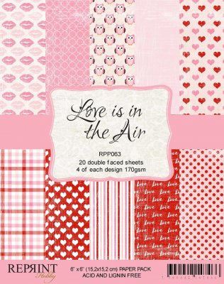 Love is in the Air 6x6 Inch Paper Pack - Kärlekspapper från Reprint 15x15 cm