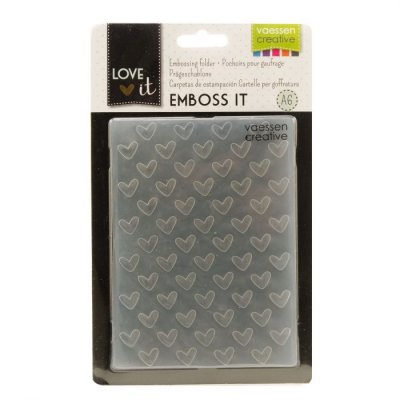 Love it hearts embossing folder - Embossingfolder med hjärtan från Vaessen Creative A6