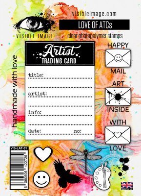 LOVE OF ATC'S clear stamp set from Visible image A6
