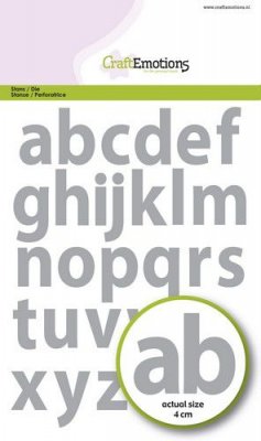 Lowercase alphabet die set basic Card from Craft Emotions 4 cm tall 12x20,5 cm