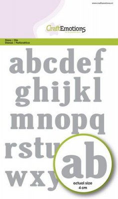 Lowercase alphabet die set Card from Craft Emotions 4 cm tall 12x20,5 cm