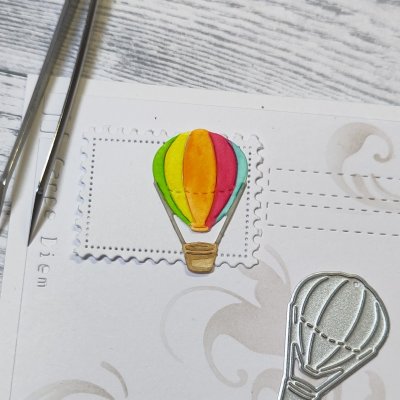 Hot air balloon die LUFTBALLONG from Gummiapan ca 21x32 mm