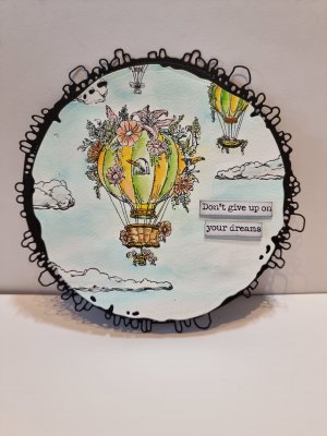 LOONEY BALLOONEY 1187 clear stamp set - Stämpelset moln luftballoger från AALL & Create A6