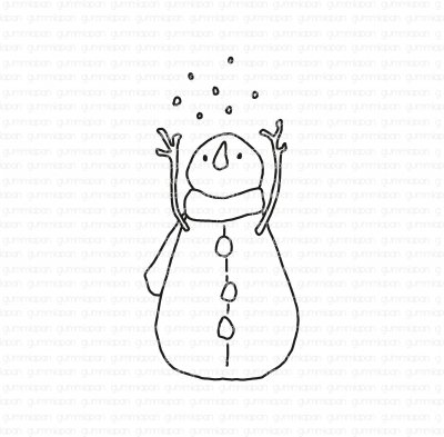 Lyckliga Yuki snögubbe - Stämpel från Gummiapan 2,3*4,9 cm