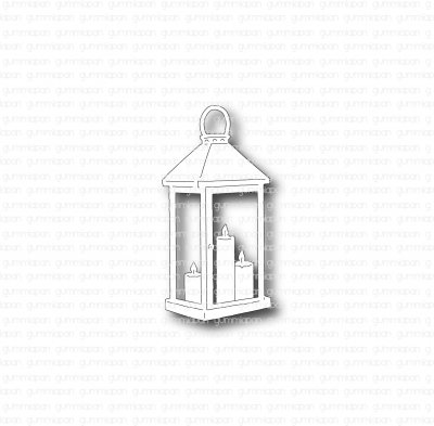 Lykta med ljus Lantern with a candle die set from Gummiapan ca 18x36, 15x14 mm