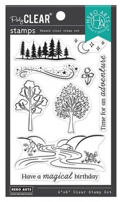 Magical forest clear stamp set - Stämpelset med skogstema från Hero Arts 10x15 cm