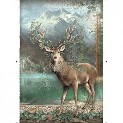 Magic Forest A4 Rice Paper Packed Deer - Rispapper från Stamperia A4