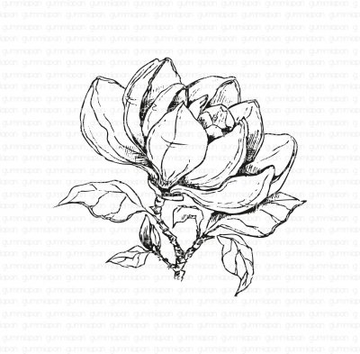 MAGNOLIA flower rubber stamp from Gummiapan ca 79x75 mm