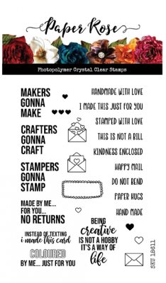 FÖRBESTÄLLNING - Maker crafter stamper clear stamp set - Stämpelset med handgjort-tema från Paper Rose 10*15 cm