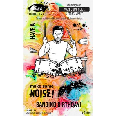MAKE SOME NOISE clear stamp set - Stämpelset med musiktema från Visible image 6