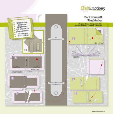 Make your ringbound planner cover set from Craft Emotions 19x17 cm