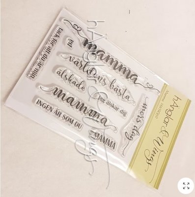 Mamma stämpelset med svenska texter från Hänglar & Wings A7