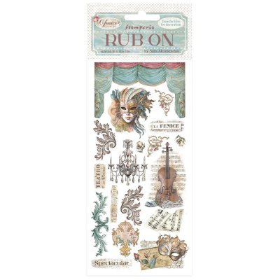 MASKS Venice rub-on - Gnuggisar med Venedigtema och masker från Stamperia
