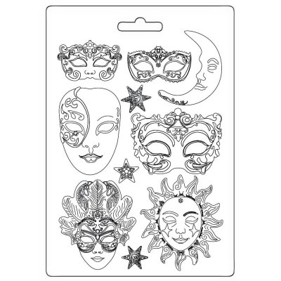 Masquerade Soft Mould A4 Masks from Stamperia A4
