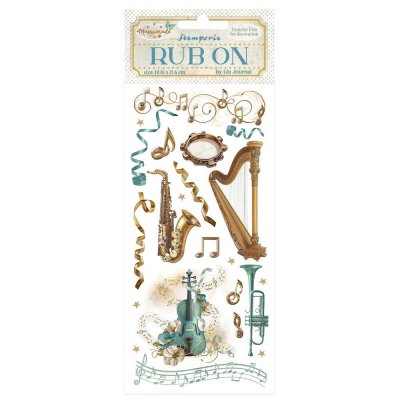 Masquerade Rub-On 4x8,5 Inch Instruments music from Stamperia