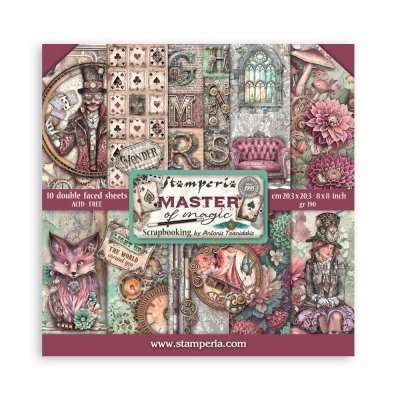 Master Of Magic, 10 Designs/1 Each paper pack 8x8 - Mönsterpapper från Stamperia 20x20 cm