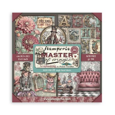 Master of Magic 8x8 maxi paper pad from Stamperia 20x20 cm