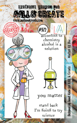 MATTER OF DEE chemist woman clear stamp set from Janet Klein AALL & Create A7