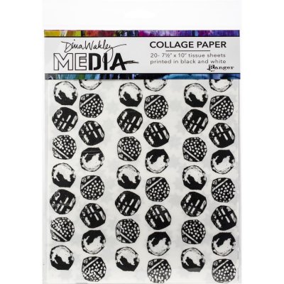 Media collage tissue paper 7,5*10 - 20 st rispapper från Dina Wakley / Ranger ink 19*25 cm