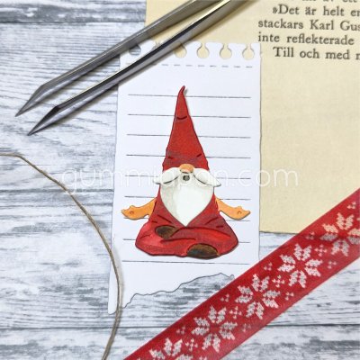 Mediterande gnometomte-stansmall från Gummiapan 3,6x4,9 cm