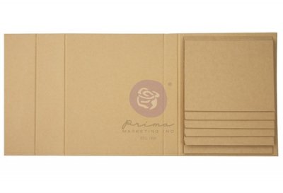 Quad-Fold Magnetic Memory Hardware Chipboard Album 6.5X8 from Prima Marketing ca 15x20 cm