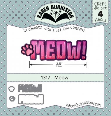 MEOW cat sound word die - Stansmall från Karen Burniston