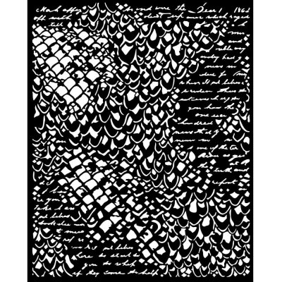 MERMAID SCALES songs of the sea stencil - Schablon med fiskfjällmönster från Stamperia 20x25 cm