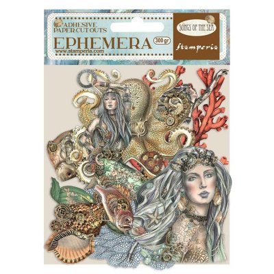 MERMAIDS Songs of the sea ephemera - Dekorationer med havstema från Stamperia