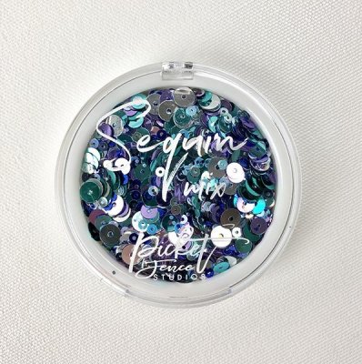 Mermaid Water Sequin Mix (SQ-108) - Blålila paljetter från Picket fence studios