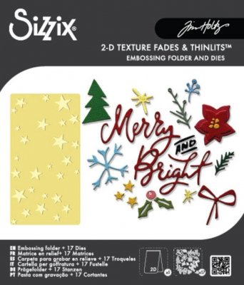 MERRY & BRIGHT die + star embossing folder set - Stansmallar och embossingfolder från Tim Holtz Sizzix