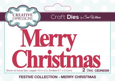 MERRY CHRISTMAS Craft Die Festive die set - Ordstansmallar från Sue Wilson Creative Expressions