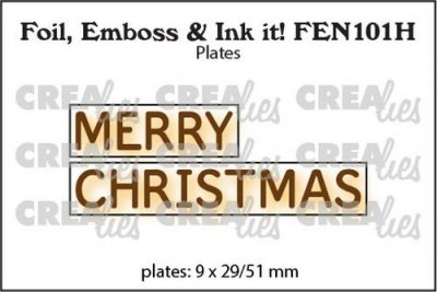 MERRY CHRISTMAS Foil, Emboss & Ink it! heat plate set from CreaLies 9x29 mm, 9x51 mm
