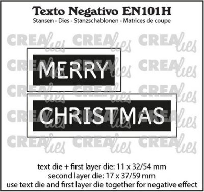 MERRY CHRISTMAS (horizontal) word die set from CreaLies 1,7x3,7, 1,7x5,9 cm