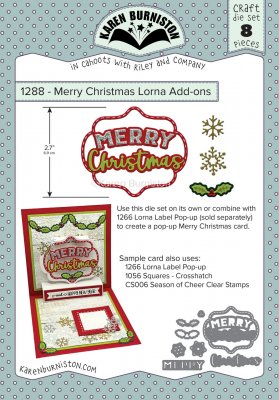 Merry Christmas Lorna Add-ons die set 1288 - Stansmallar från Karen Burniston