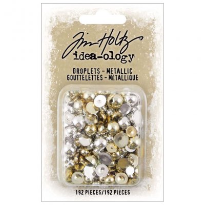 METALLIC DROPLETS half pearls - Halvpärlor i metallicfärger från Tim Holtz Idea-ology