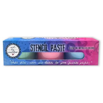 METALLIC STENCIL PASTE set 3x50 ml - Schablonpastor från Art by Marlene Studio Light