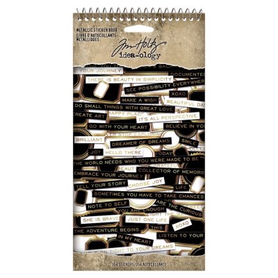 Metallic quote Sticker Book (354 pcs) uttryck och citat från Tim Holtz idea-ology