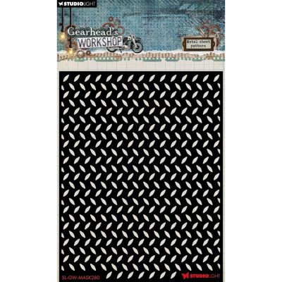 METAL SHEET PATTERN stencil Gearhead's workshop - Schablon med metallplåtmönster från Studio Light ca A6